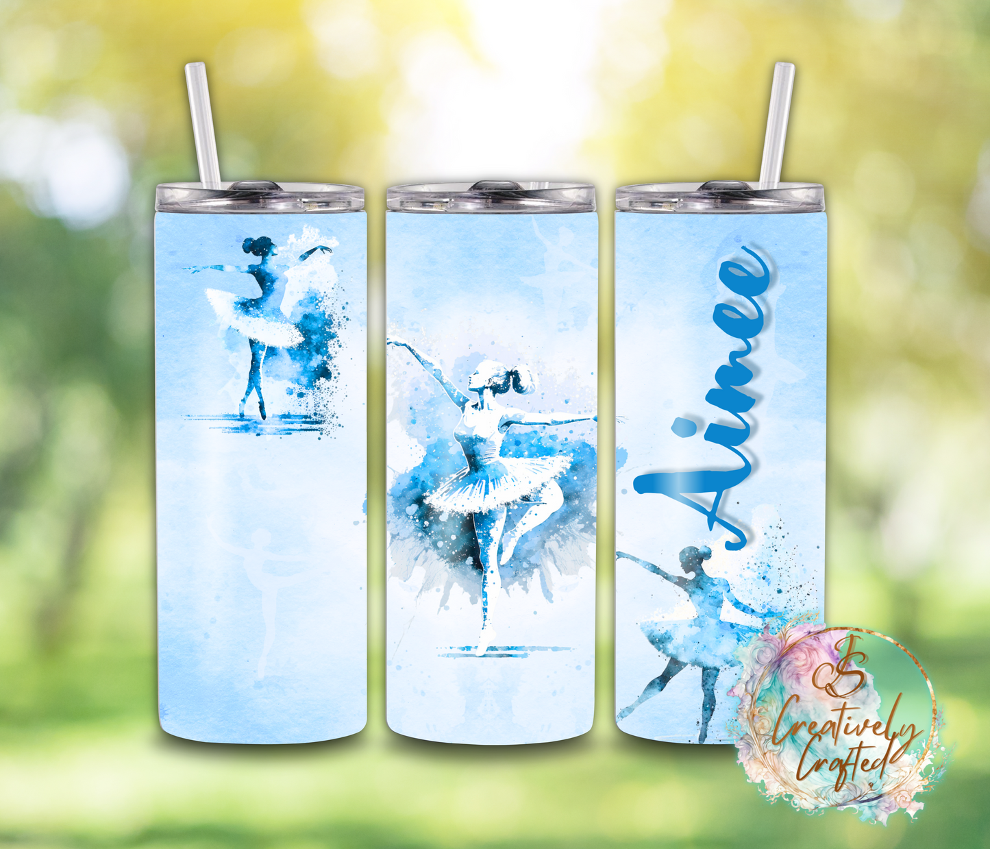 20oz Steel Tumbler - Personalised Ballet Blue Designs