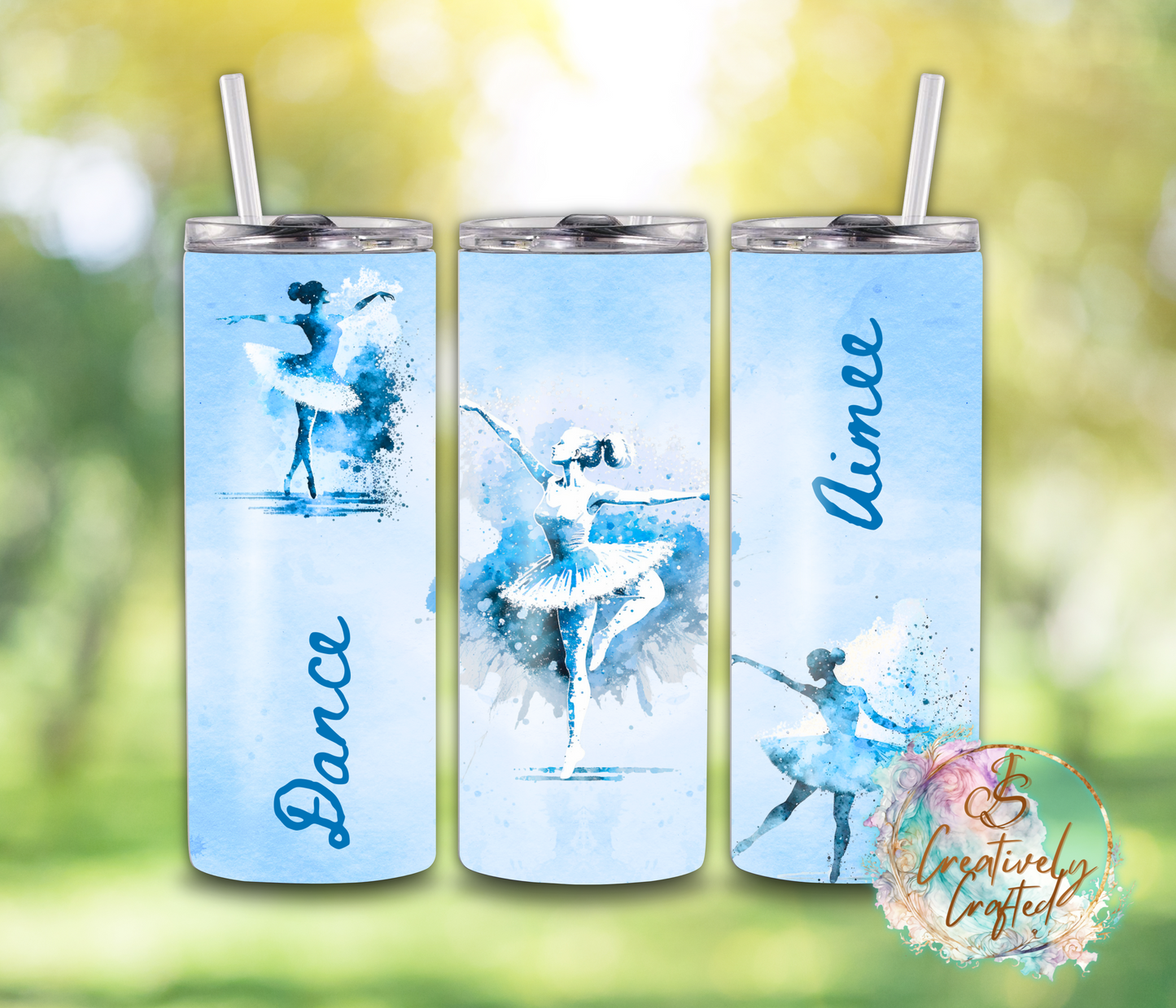 20oz Steel Tumbler - Personalised Ballet Blue Designs