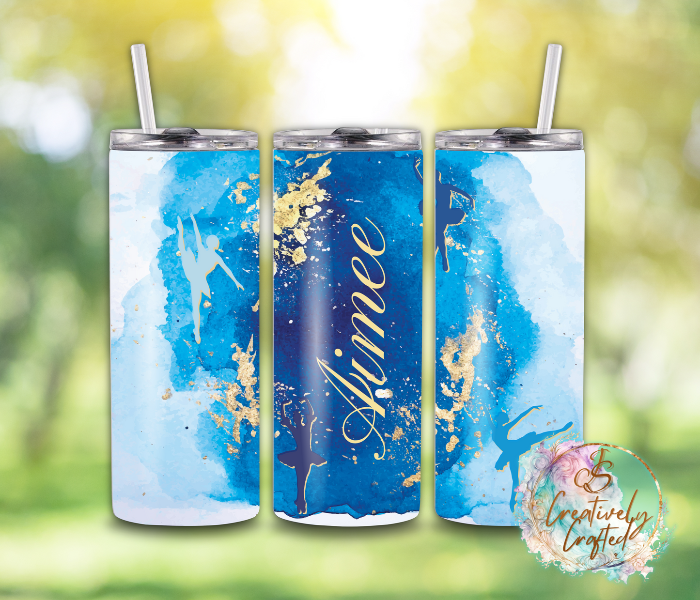 20oz Steel Tumbler - Personalised Ballet Blue Designs