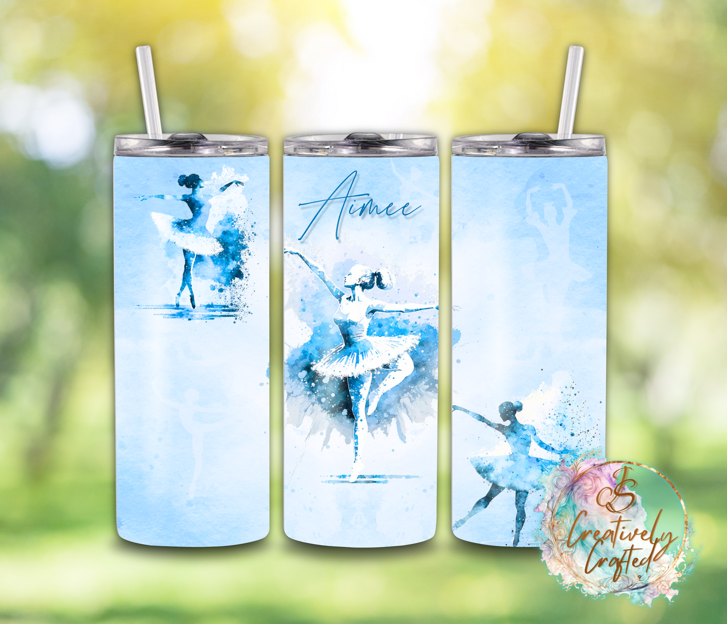 20oz Steel Tumbler - Personalised Ballet Blue Designs