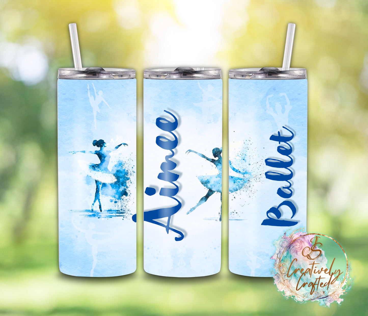 20oz Steel Tumbler - Personalised Ballet Blue Designs