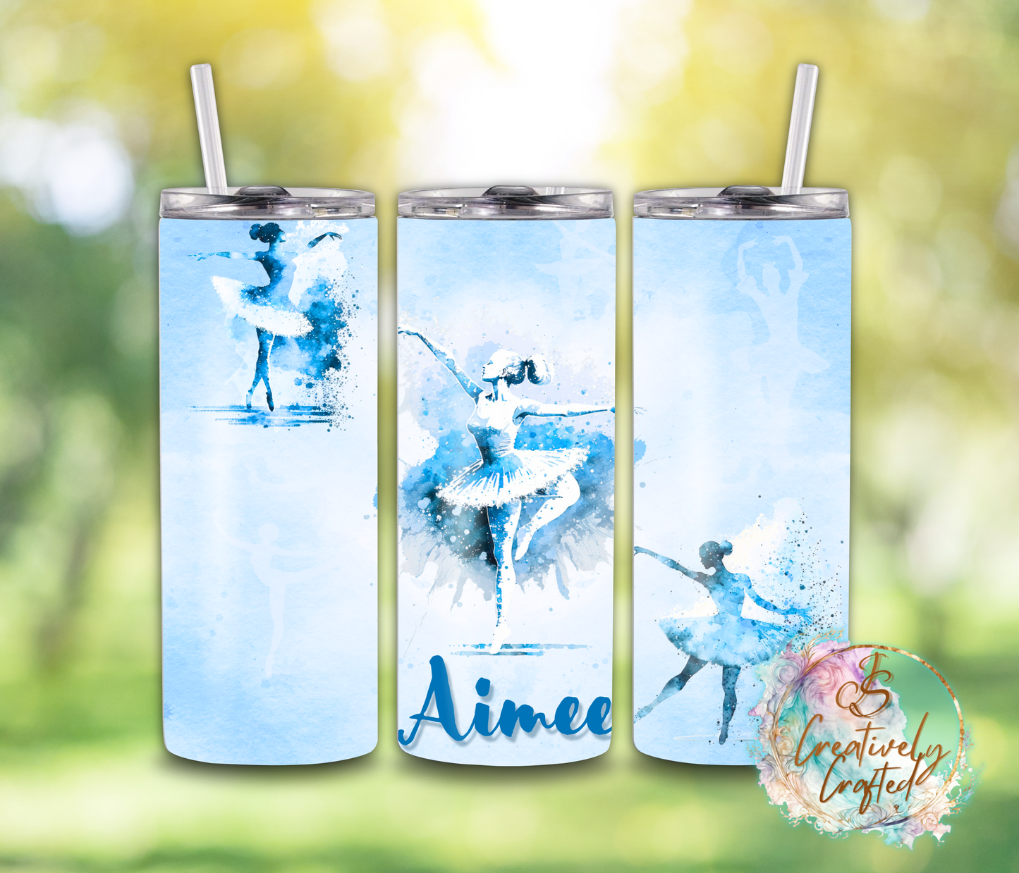 20oz Steel Tumbler - Personalised Ballet Blue Designs