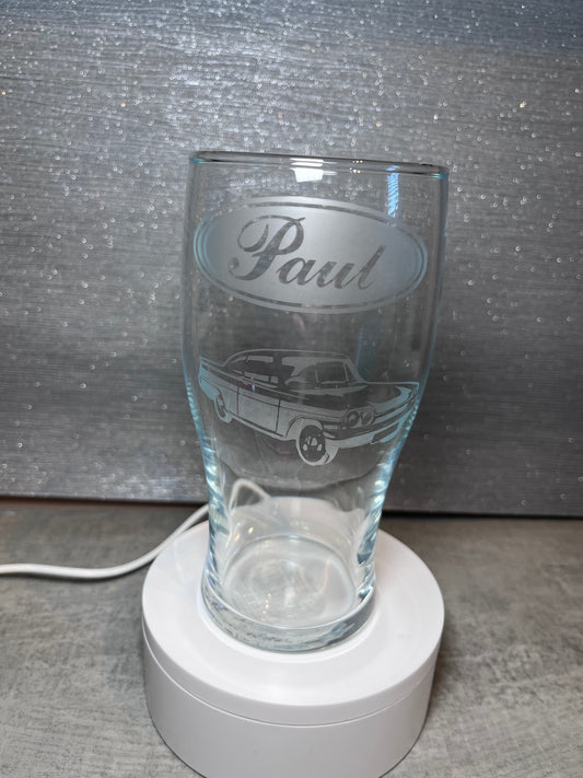 Personalised Pint Glass - engraved design